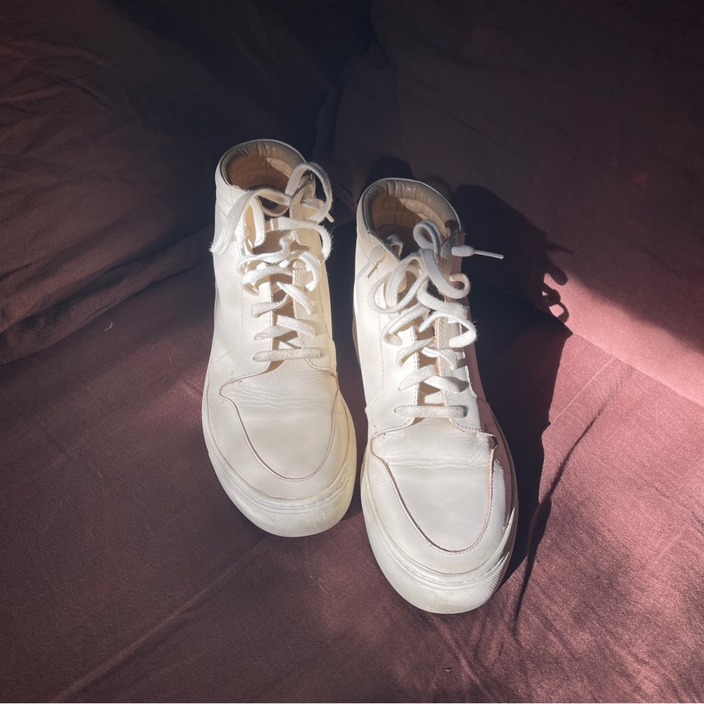 Nisolo Reina High Top Sneaker White Bone